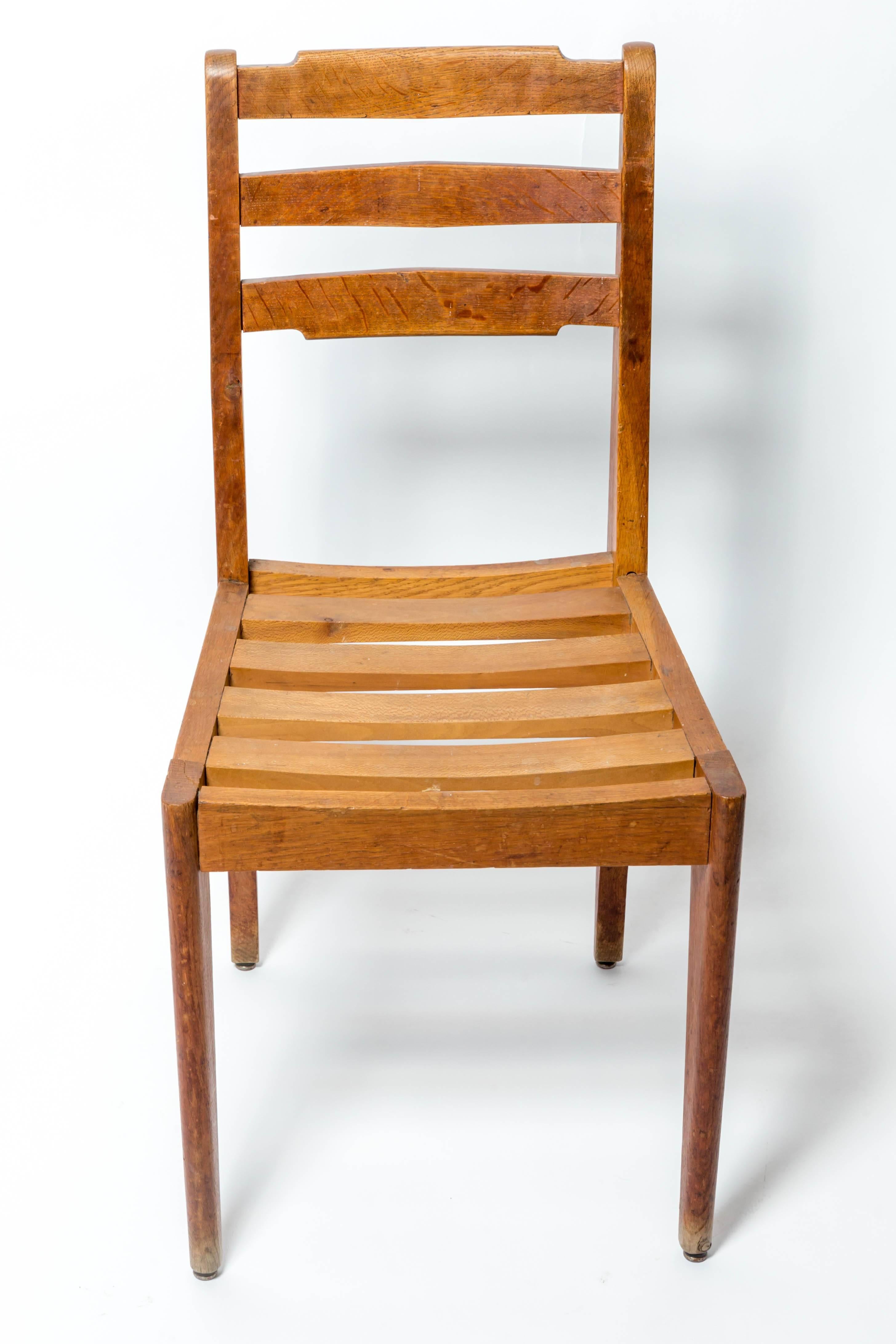 Wooden Chair Attributed to Gustave Gautier, France, c. 1950s For Sale 4