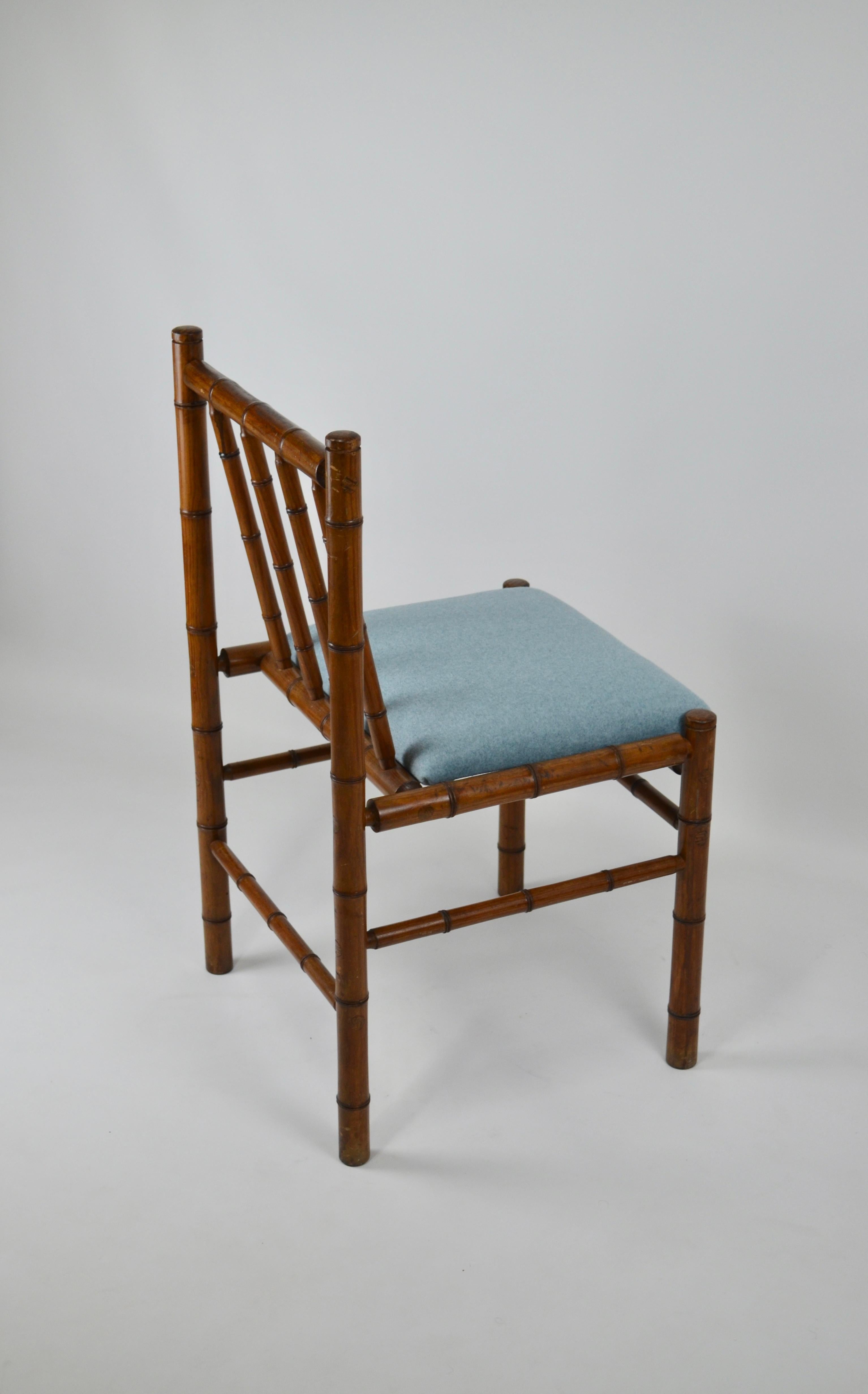 Chippendale Wooden Chair in Faux Bamboo, France, 1970s For Sale
