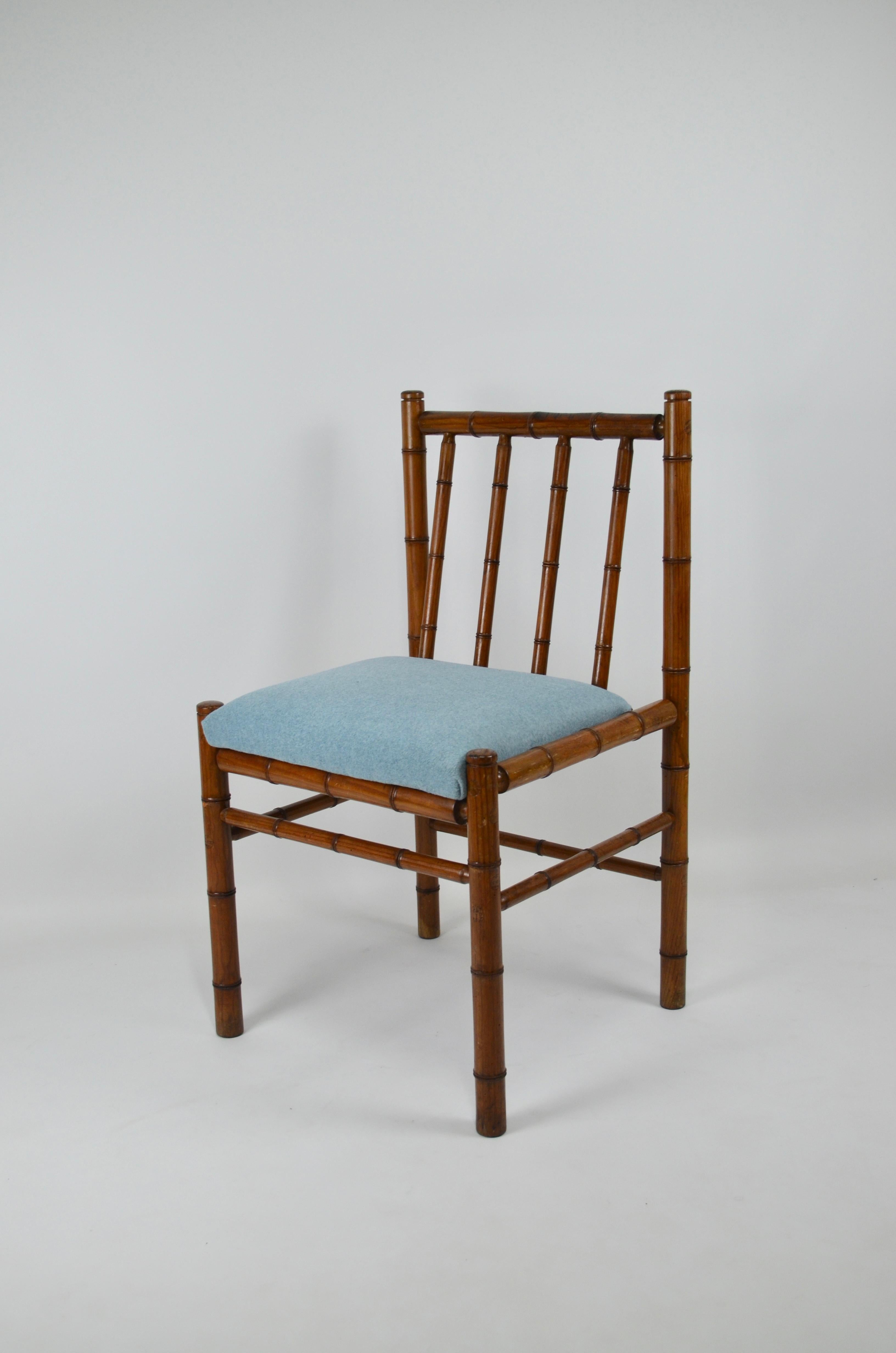 Chaise en bois et faux bambou, France, 1970 Bon état - En vente à Marinha Grande, PT