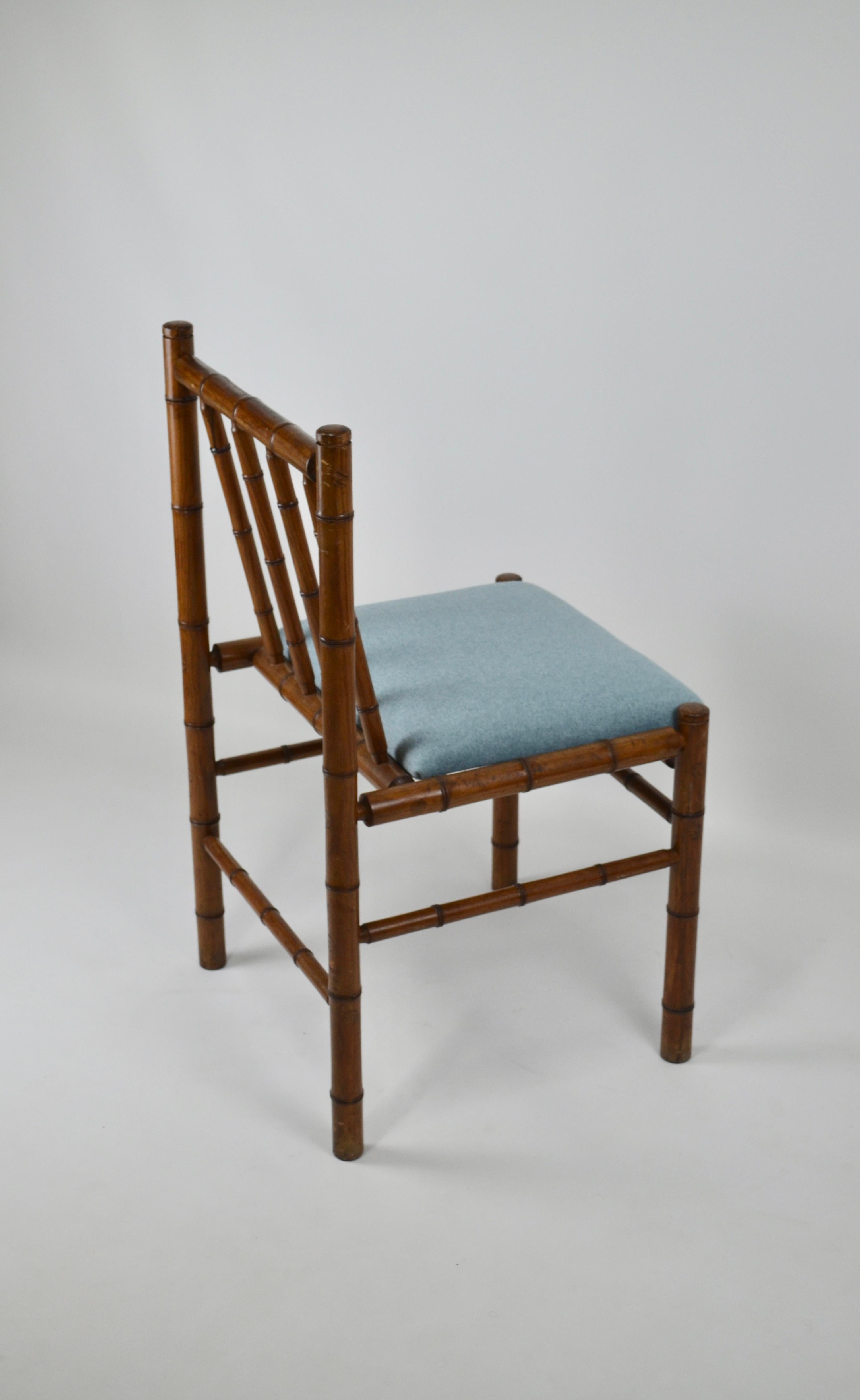 Wooden Chair in Faux Bamboo, France, 1970s For Sale 1