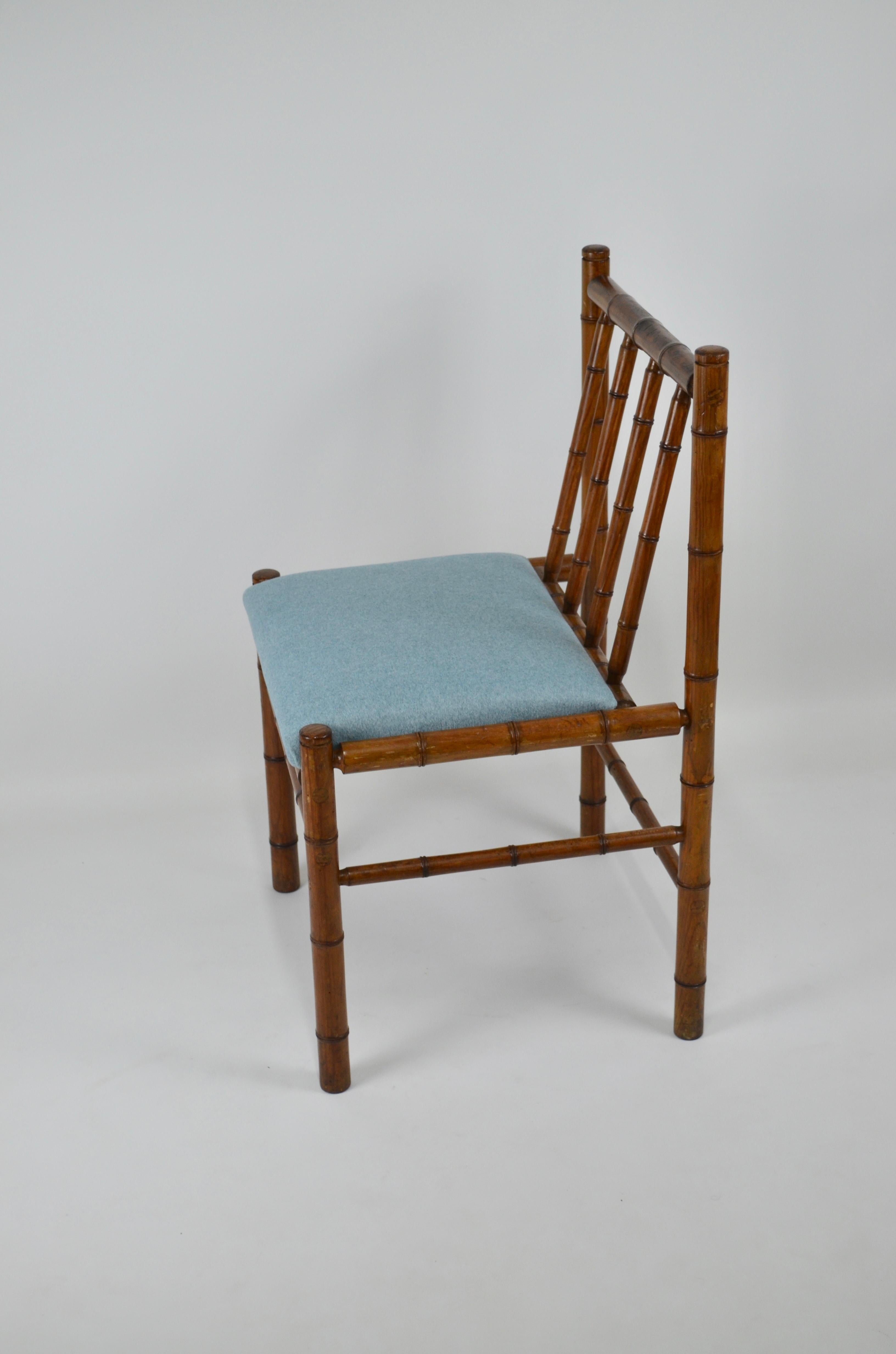 Chaise en bois et faux bambou, France, 1970 en vente 2