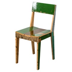 Wooden chair in high gloss lacquer, Oak Chair in Scrapwood by Piet Hein Eek