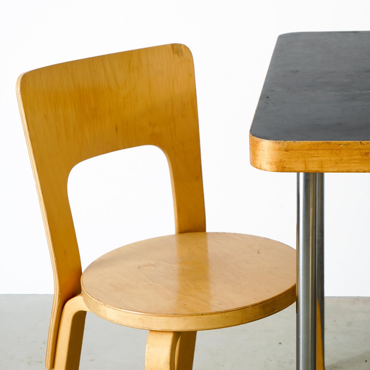 Scandinavian Modern Wooden Chair Model 66, Alvar Aalto for Artek For Sale