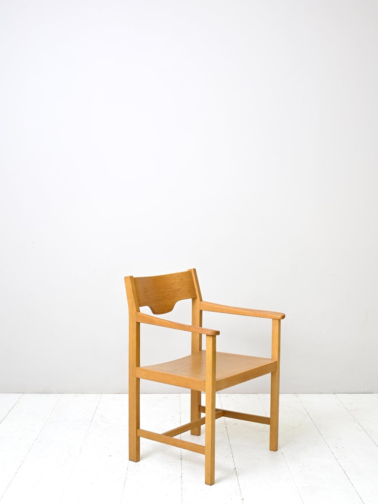 Wooden Chair with Armrests For Sale at 1stDibs