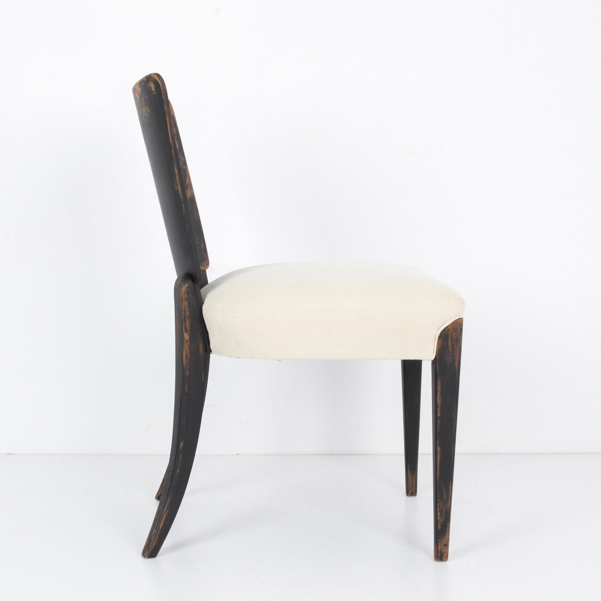 Czech Wooden Chair with Upholstered Seat by J. Halabala