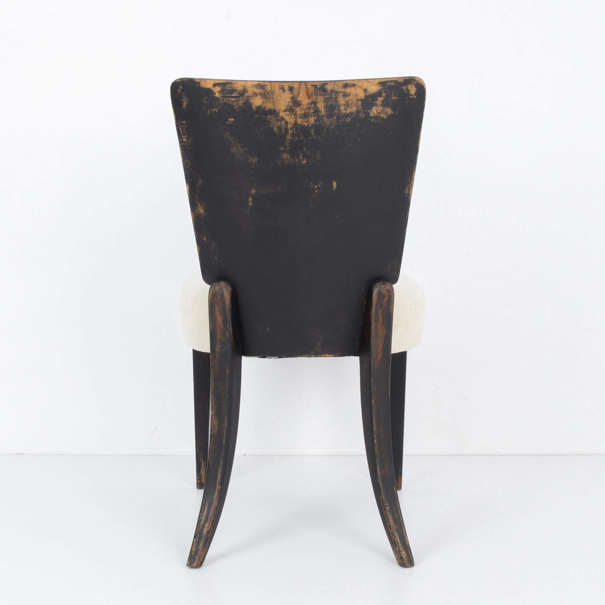 Mid-20th Century Wooden Chair with Upholstered Seat by J. Halabala