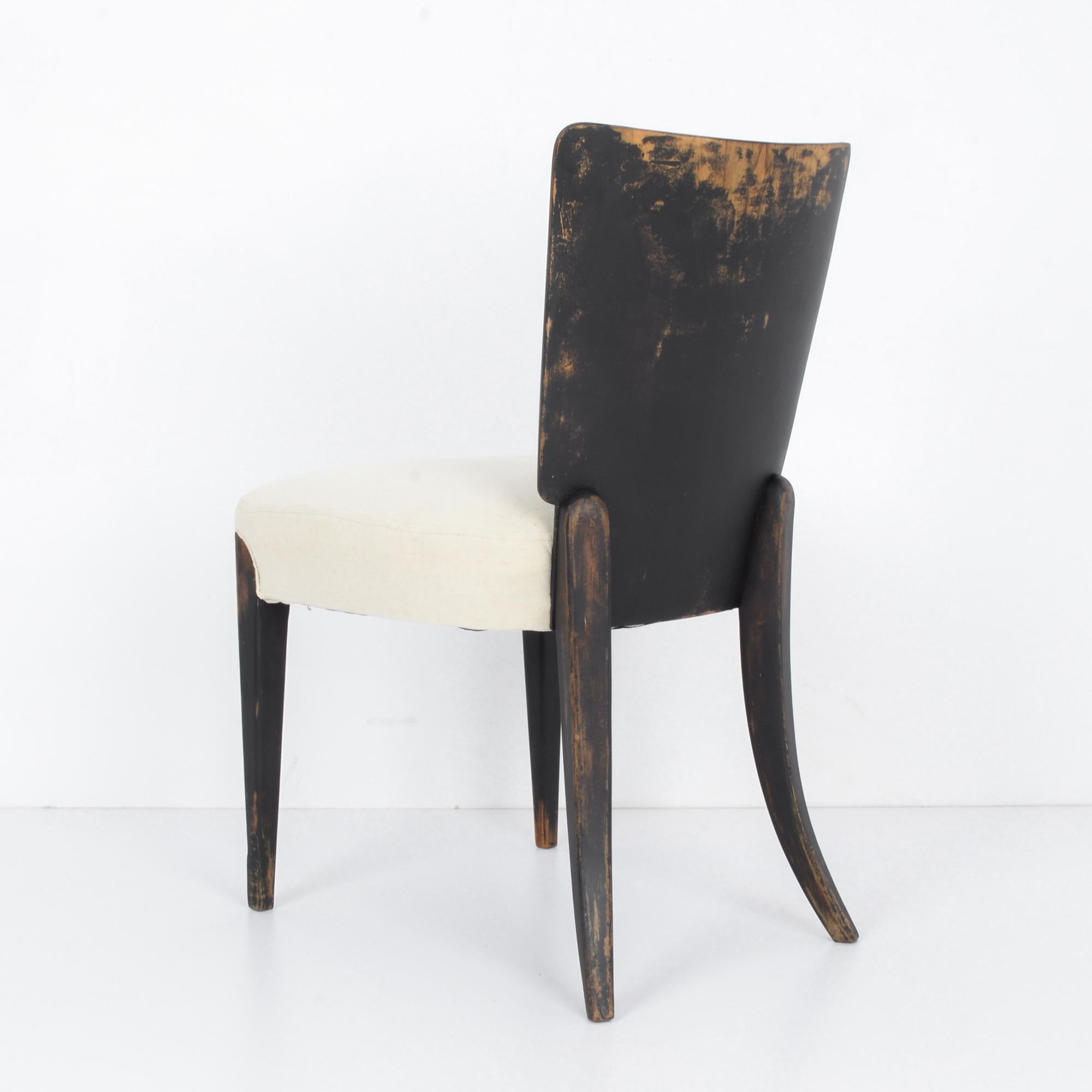 Fabric Wooden Chair with Upholstered Seat by J. Halabala
