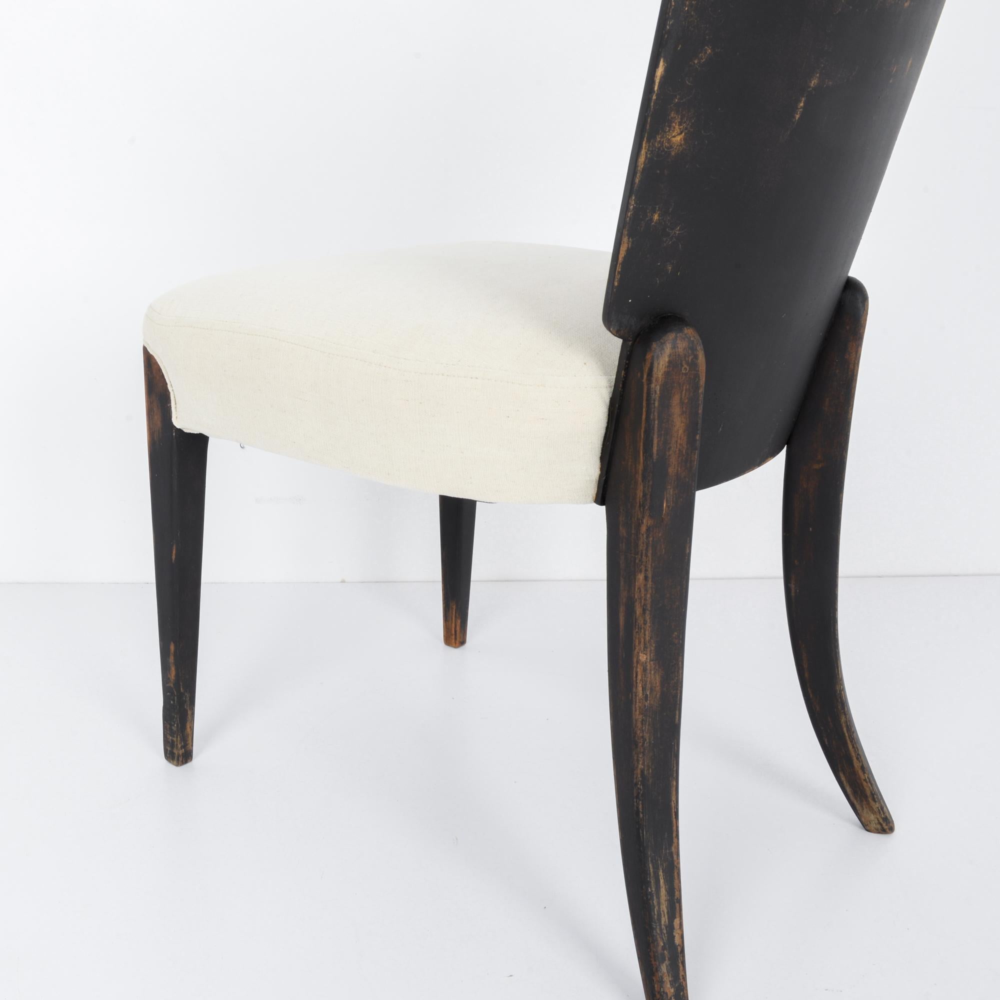 Wooden Chair with Upholstered Seat by J. Halabala 1