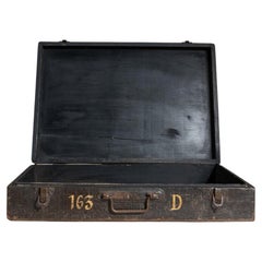 Wooden Champagne Glass Case, Leather-Trimmed, Campaign Style, France