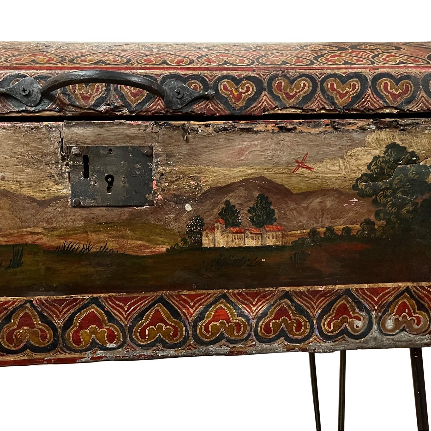 Mexican Wooden Chest For Sale