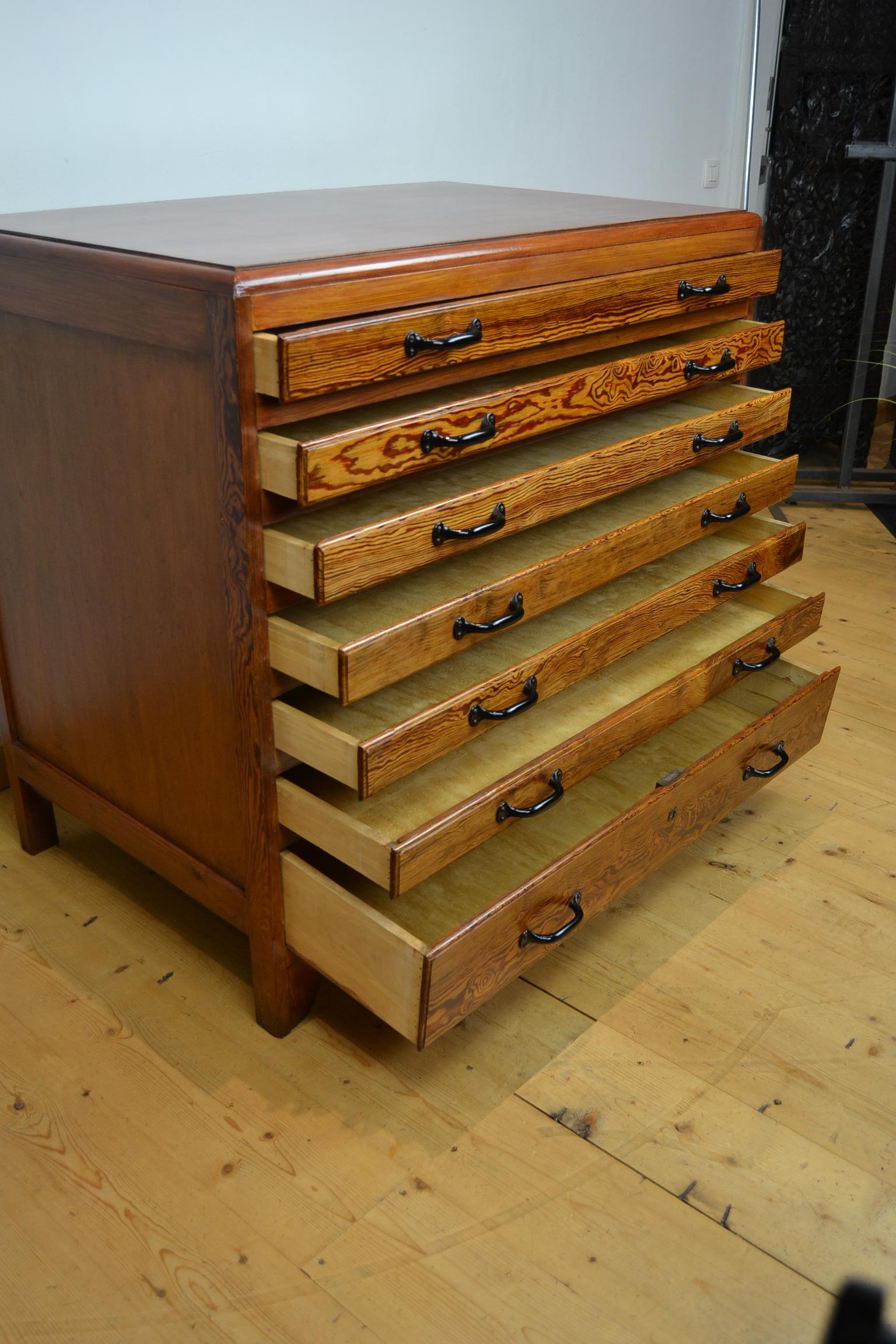 Wooden Chest of Drawers with 7 Drawers, 1950s 5