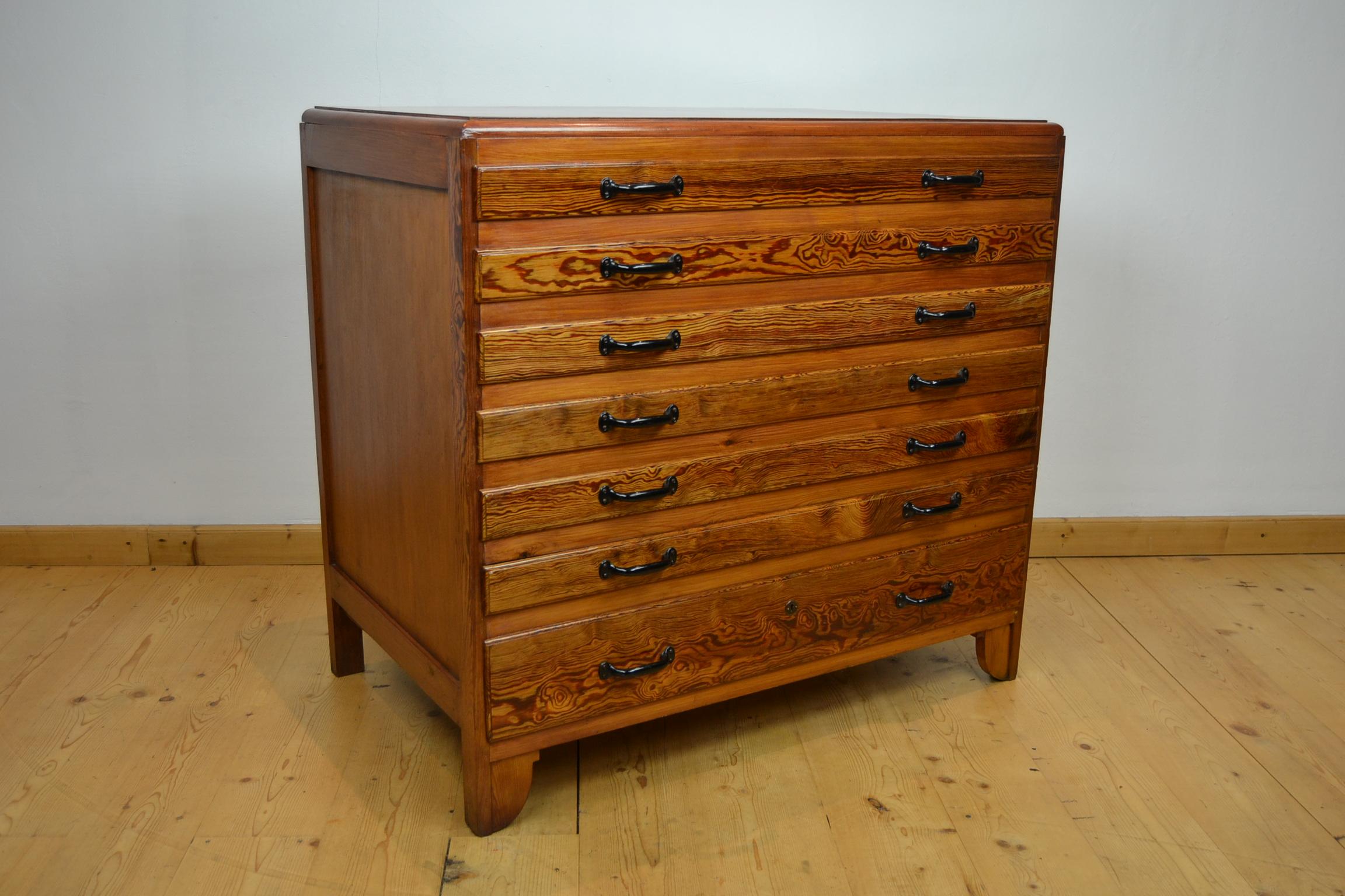 Wooden Chest of Drawers with 7 Drawers, 1950s 14