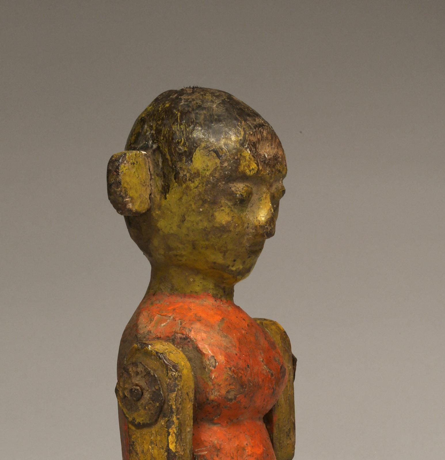 Hand-Painted Wooden Child's Toy from South India, Circa 1920