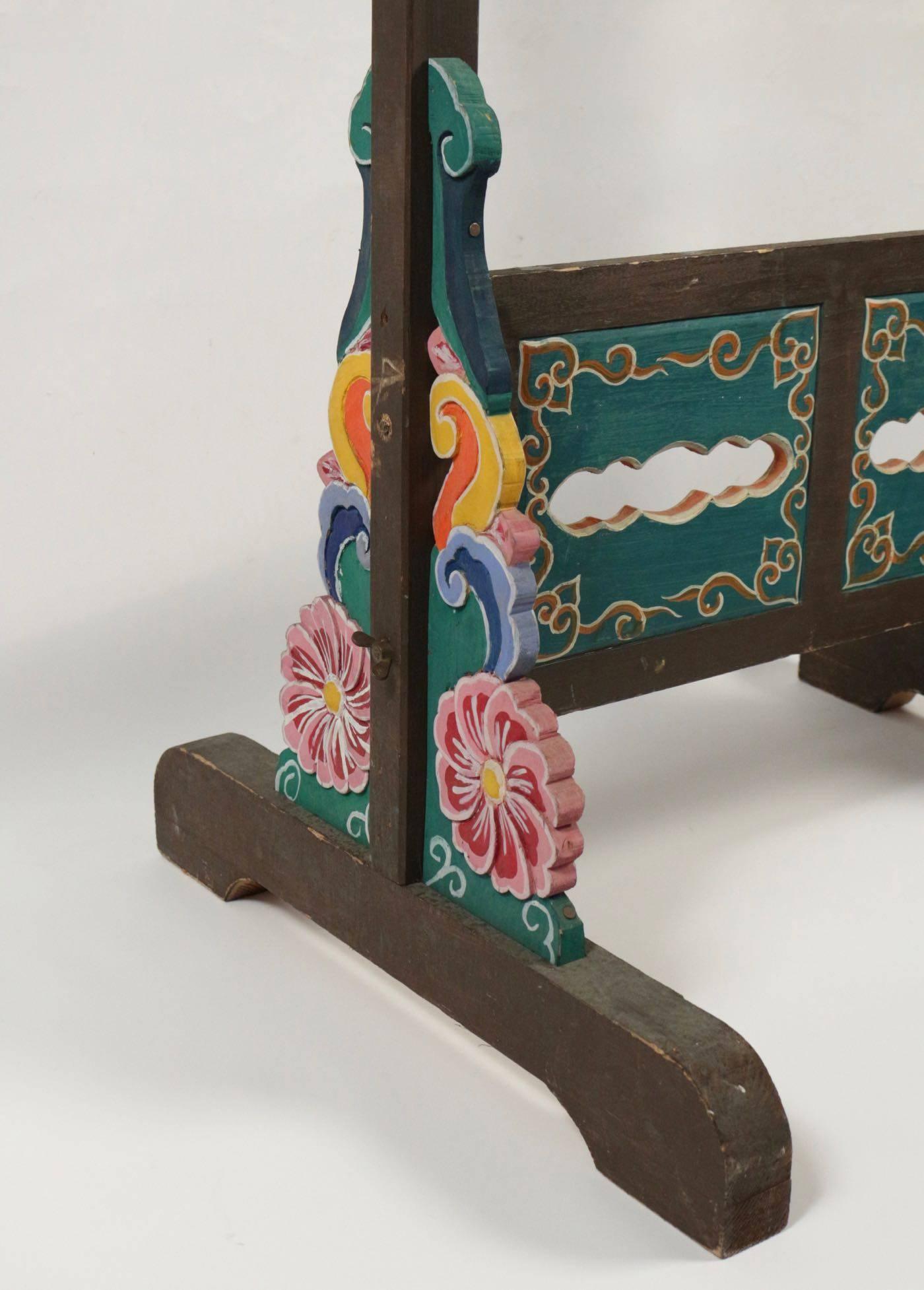 Asian Wooden Chinese Element Hand-Painted Wood