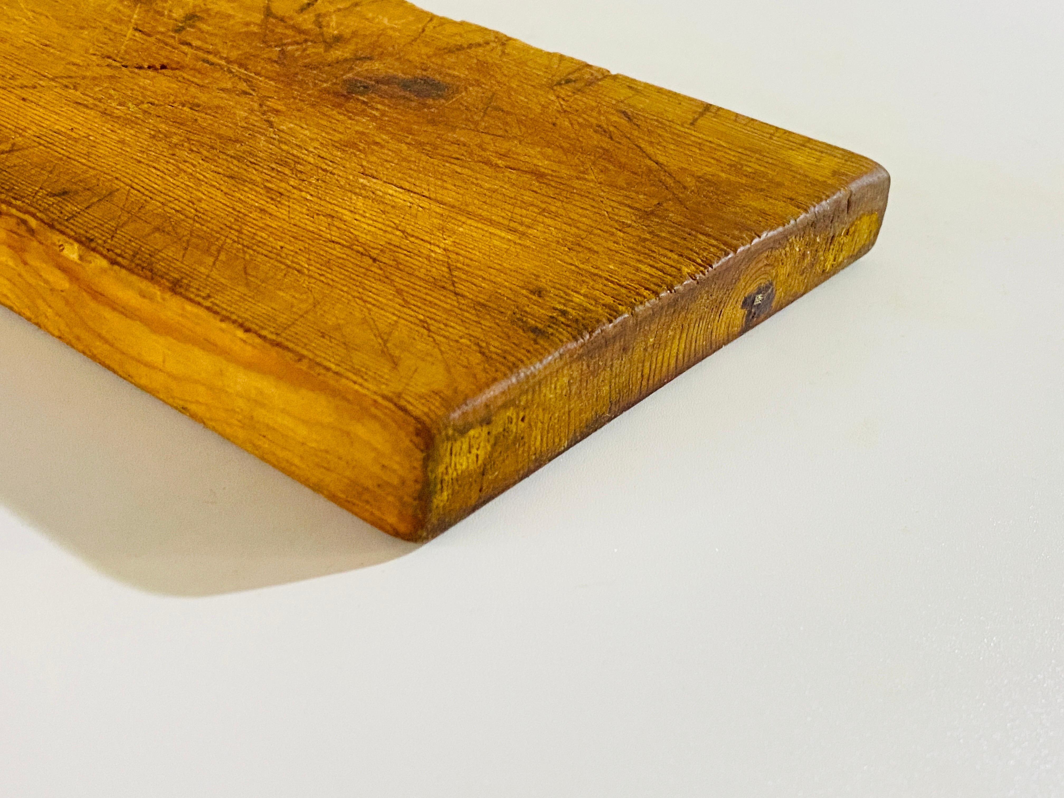 Patinated Wooden Chopping or Cutting Board Old Patina, Brown Color, French, 20th Century For Sale