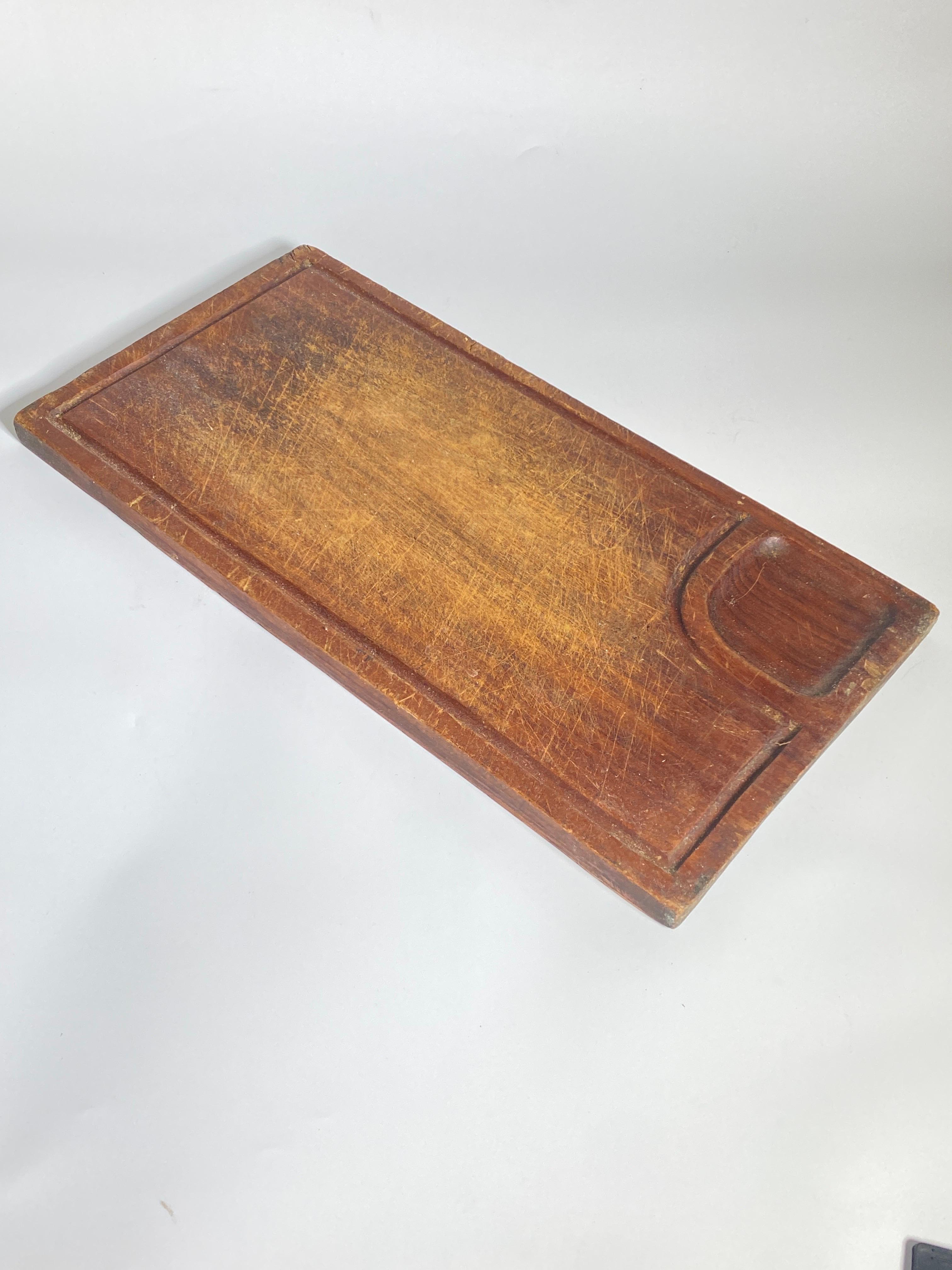 Wooden Chopping or Cutting Board, Old Patina, Brown Color French 20th Century For Sale 1
