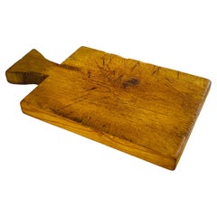Used Wooden Chopping or Cutting Board Old Patina, Brown Color, French, 20th Century