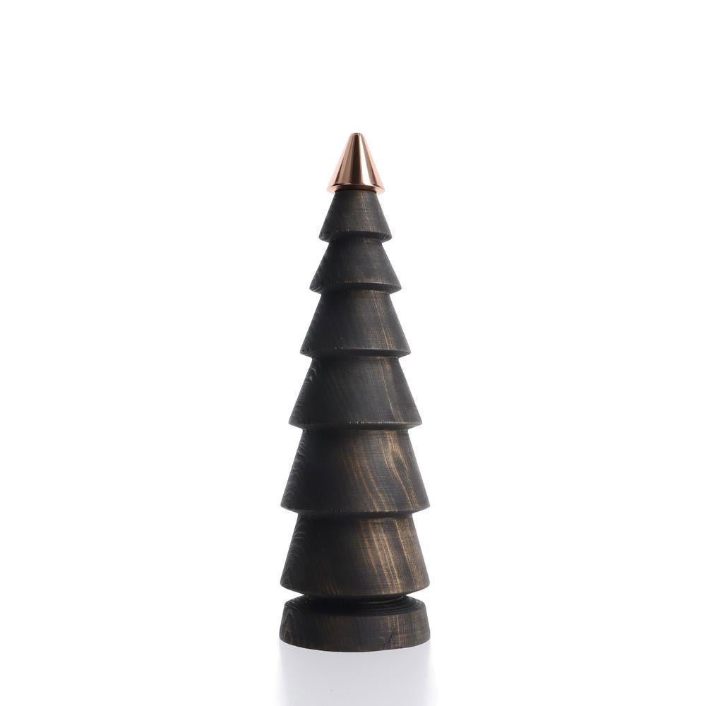Moderno Albero di Natale in legno - Cedro con punta in bronzo, misura grande in vendita