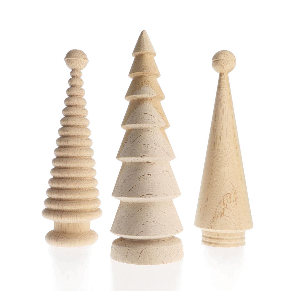 Moderno Set di alberi di Natale in legno - Cedro, dimensioni grandi in vendita