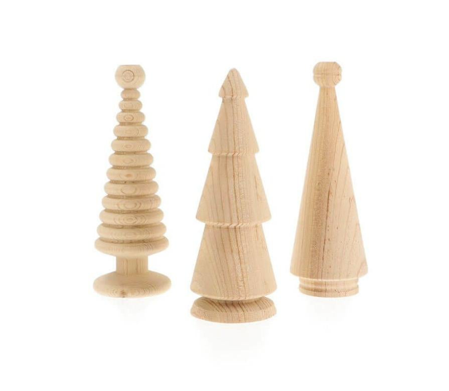Holz-Weihnachtsbaum-Set - Zeder, mittelgroß (Handgefertigt) im Angebot
