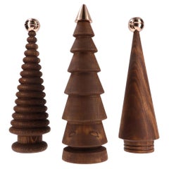 Set di alberi di Natale in legno - Cedro con punta in bronzo, grande