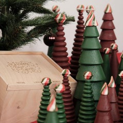 Wooden Christmas Tree Set – Cedar with Ceramic Tip, Large Size