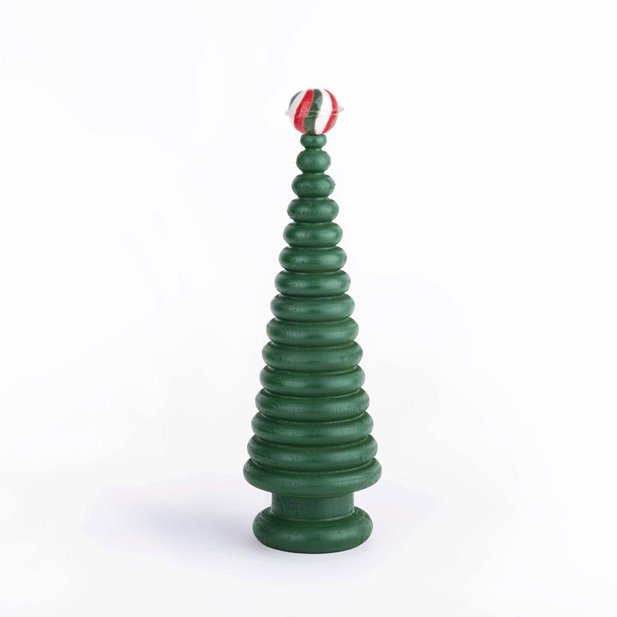 Turkish Wooden Christmas Tree Set – Cedar with Ceramic Tip, Large Size For Sale