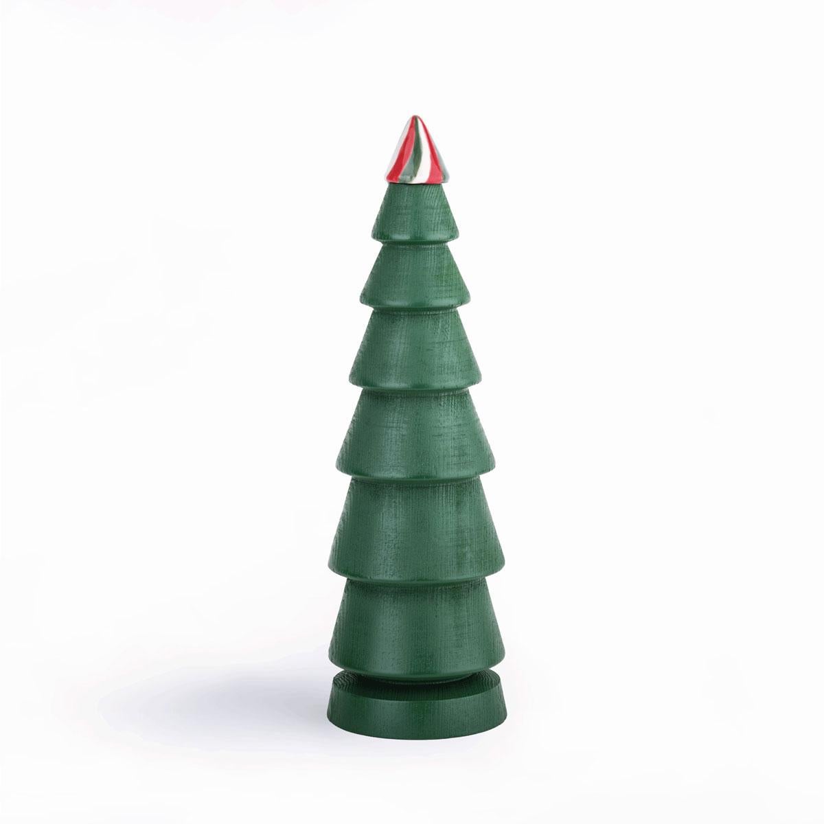Hand-Crafted Wooden Christmas Tree Set – Cedar with Ceramic Tip, Large Size For Sale