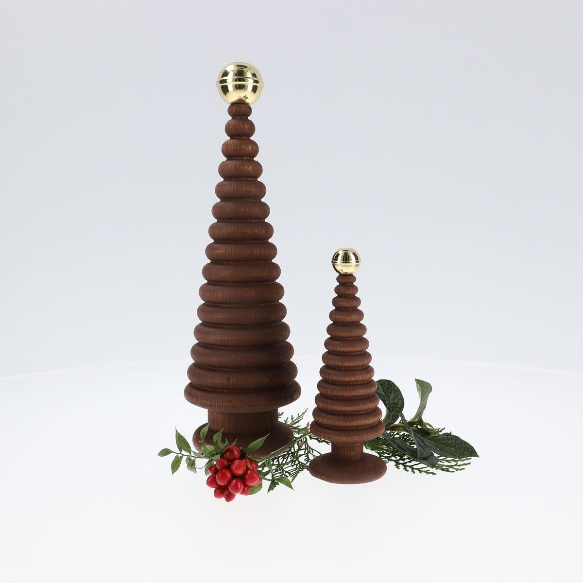 Weihnachtsbaum-Set aus Holz, Duo CEDAR - Zeder mit Messingspitze (Türkisch) im Angebot
