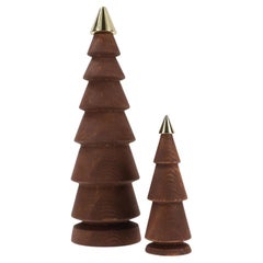 Wooden Christmas Tree Set, Duo FIR – Cedar with Brass Tip