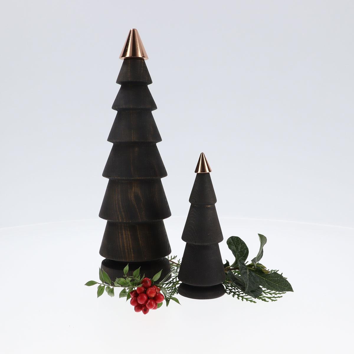 Holz-Weihnachtsbaum-Set, Duo FIR - Zeder mit Bronze-Spitze (Türkisch) im Angebot