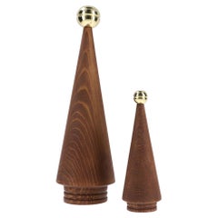 Wooden Christmas Tree Set, Duo JUNIPER – Cedar with Brass Tip