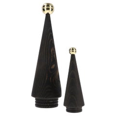 Wooden Christmas Tree Set, Duo JUNIPER – Cedar with Brass Tip