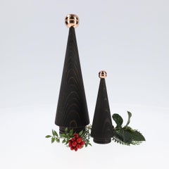 Holz-Weihnachtsbaum-Set, Duo JUNIPER - Zeder mit Bronzespitze