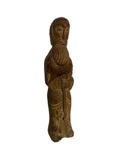 Wooden Church Figure of Saint Peter, 18th-19th Century