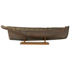 Wooden Clinker Boat Hull on Stand