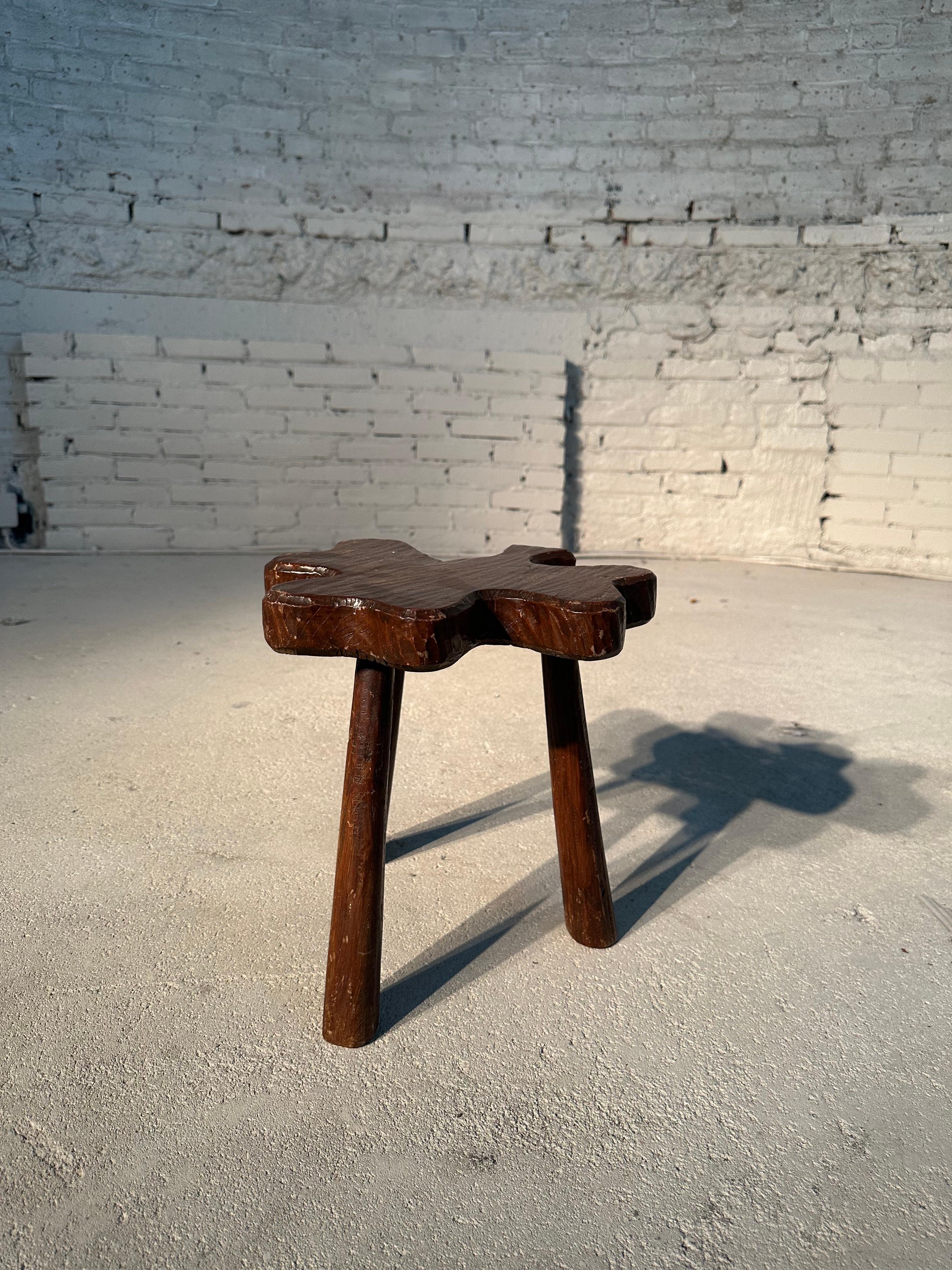 Unknown Wooden Clover Mini Stool 