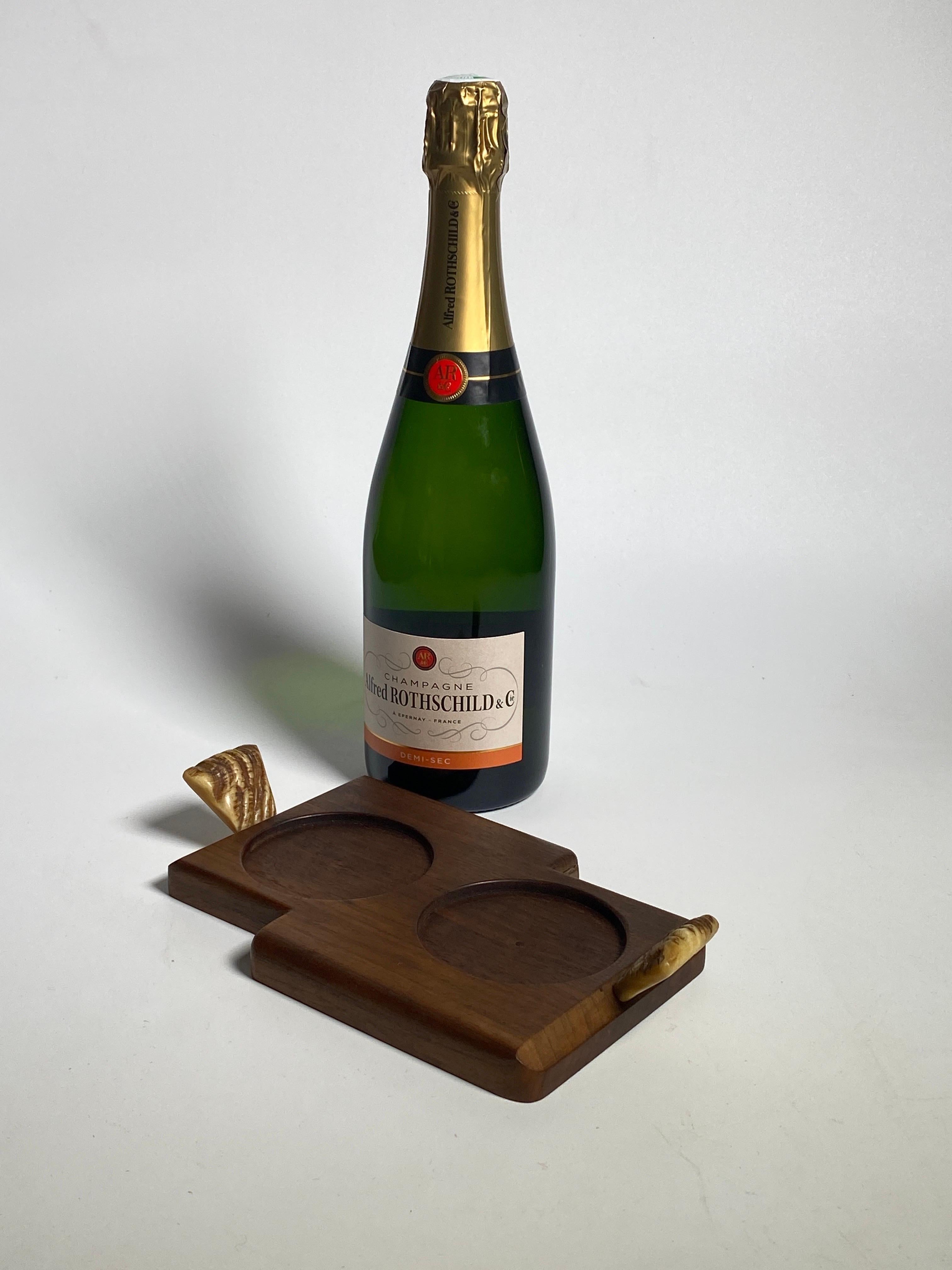 Wooden Coasters, or Wine Bottles, Made in France in the 1940s, Art Deco Period For Sale 1
