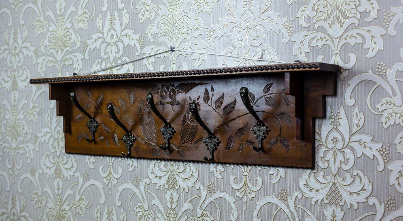 Dutch Wooden Coat Rack from the 1940s For Sale