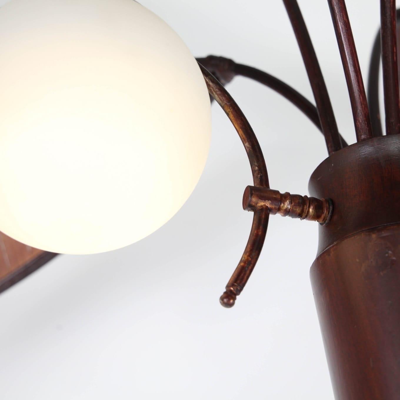 Wooden « coconut tree » floor lamp For Sale 5