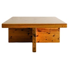 Wooden Coffee Sofa Table in Pine by Sven Larsson produced in Sweden, 1970s