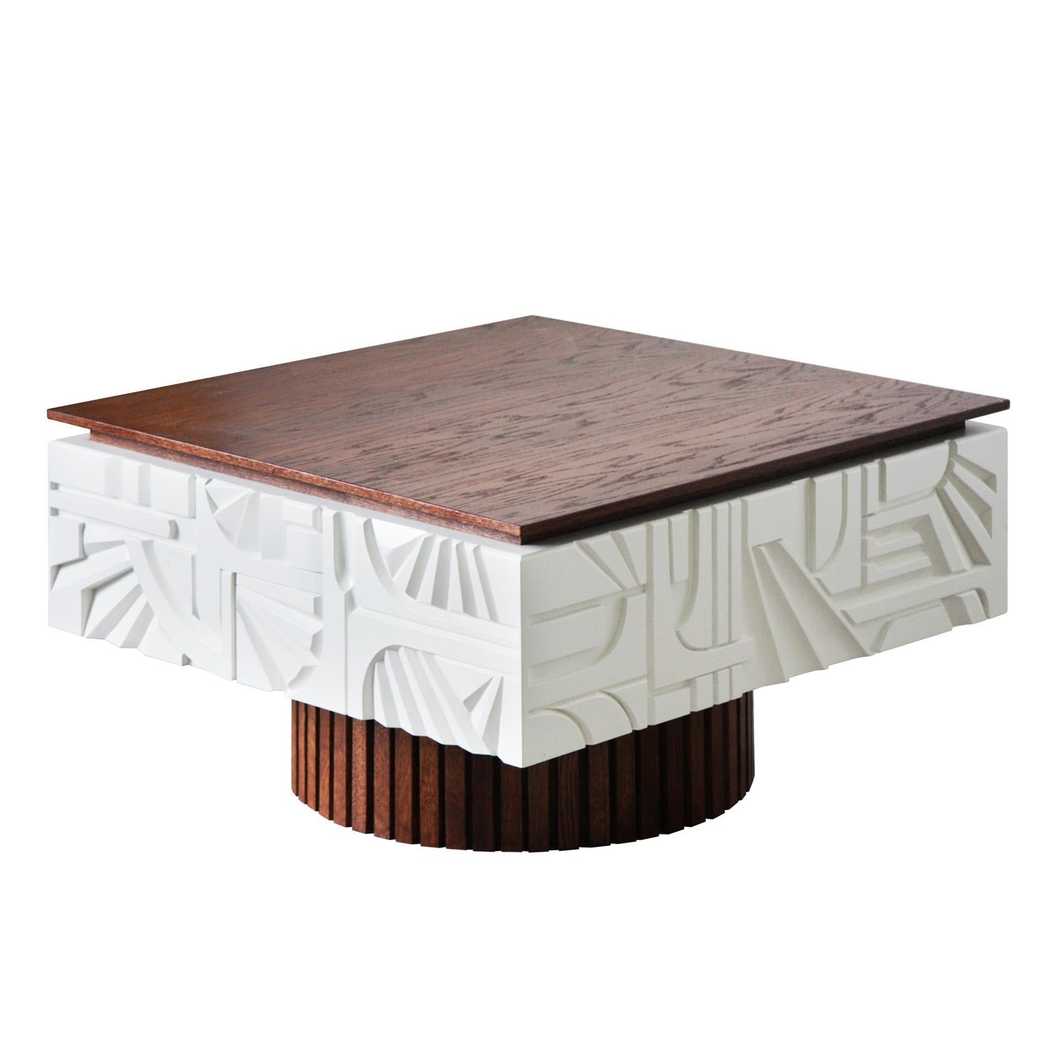 Carved Wooden Coffee Table from 