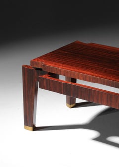 Wooden coffee table from the 1940s in the style of Maison Dominique