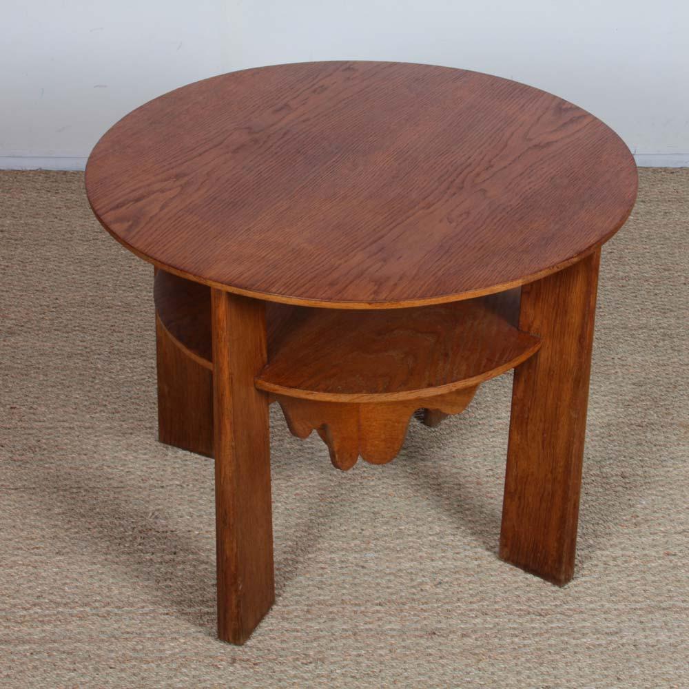 Wooden coffee table, pedestal table from the 1940s en Bueno estado para la venta en MONTESSON, FR