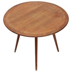 Wooden Coffee Table with Round Top, 1950s