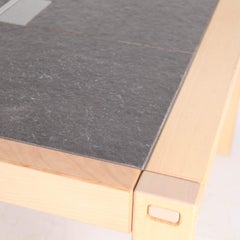 Wooden coffee table with slate top