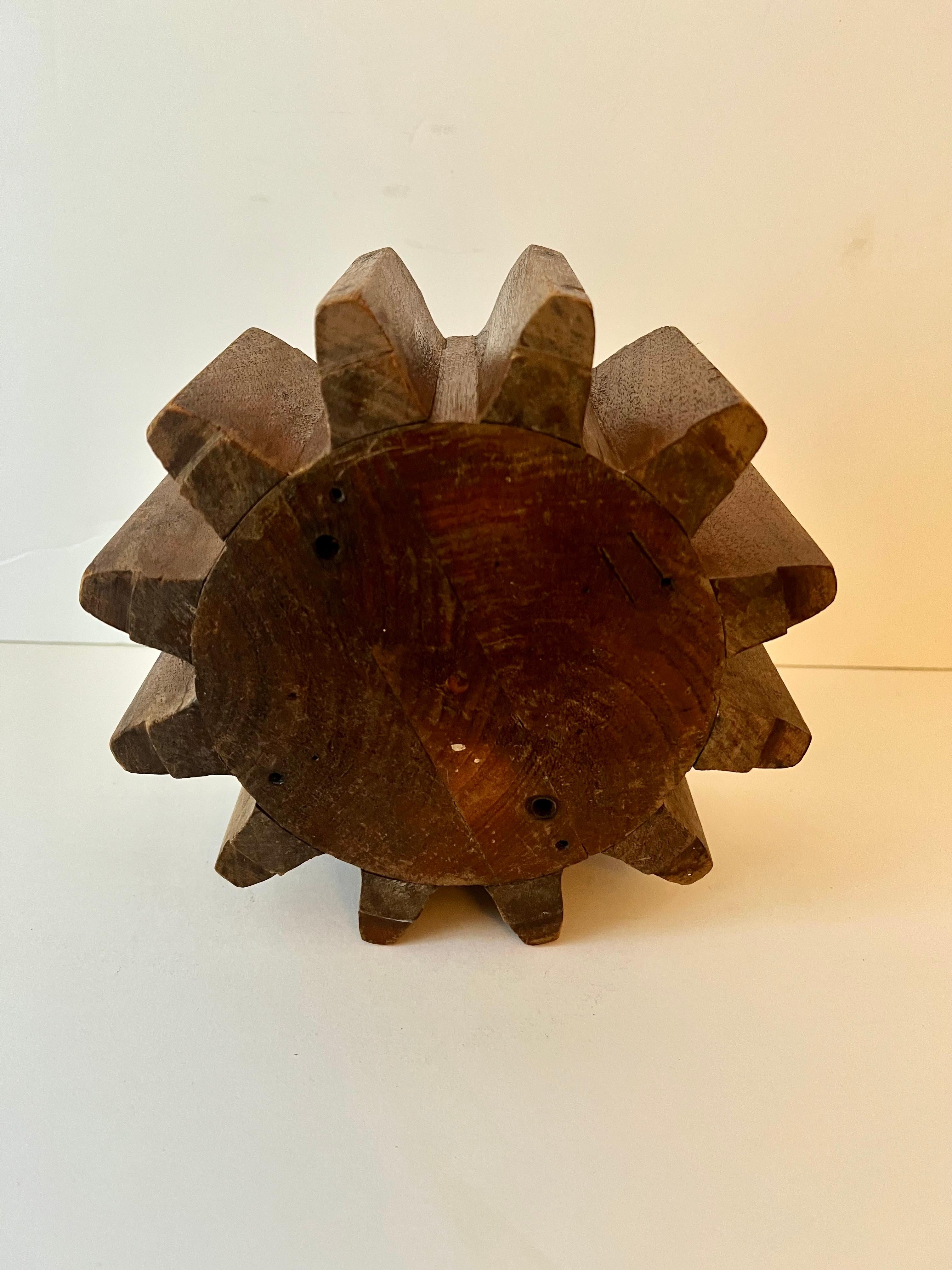 Wooden Cog or Gear Part In Good Condition For Sale In Los Angeles, CA