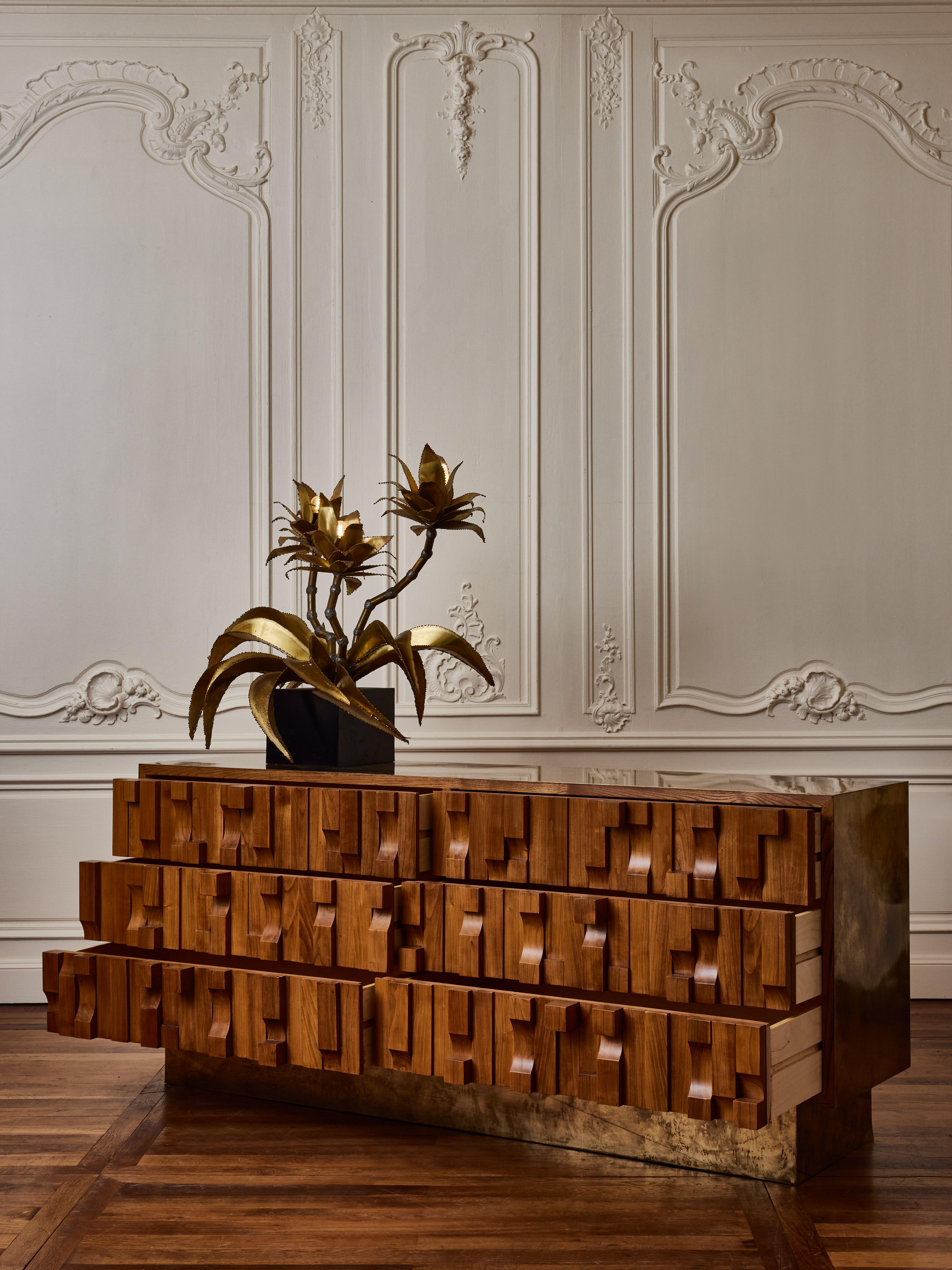French Wooden Commode by Studio Glustin For Sale