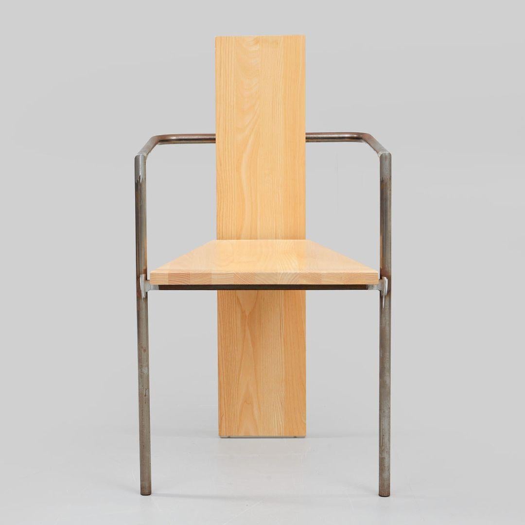 Mid-Century Modern Wooden Concrete Chair by Jonas Bohlin, Sweden, 1981 For Sale