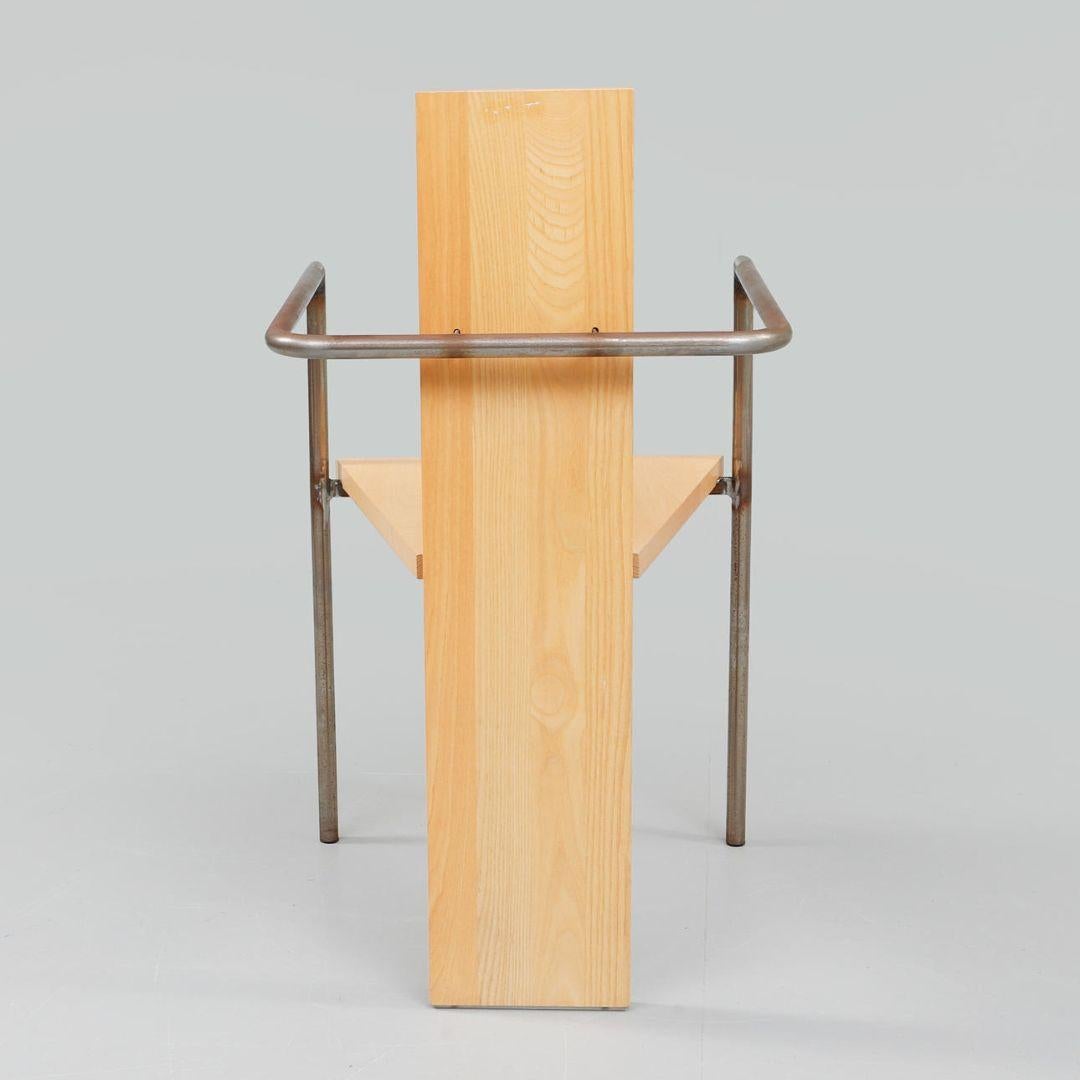 Wooden Concrete Chair by Jonas Bohlin, Sweden, 1981 In Good Condition For Sale In Amsterdam, NL